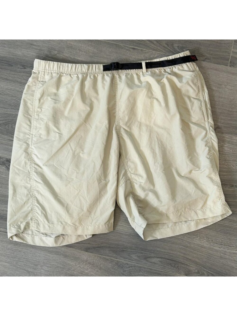 Gramicci Shorts Mens XL Beige Nylon Belted Hiking Quick Dry Elastic Waist Casual